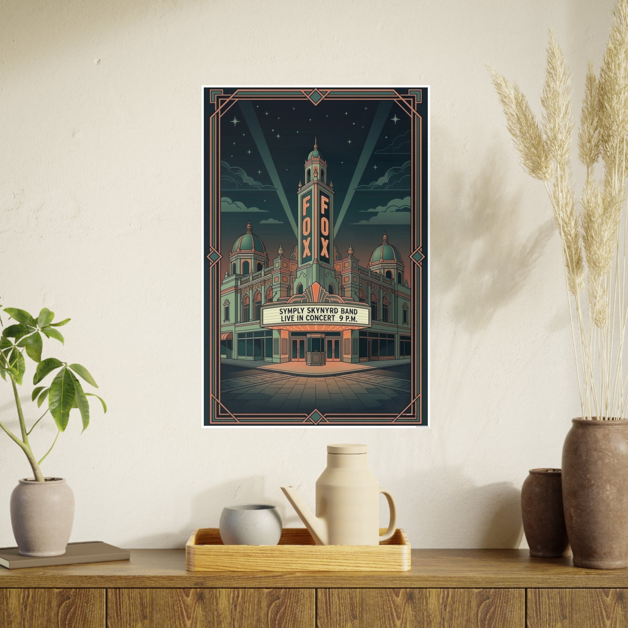 Symply Skynyrd Live at the Fox — Vintage Art Deco Theatre Poster