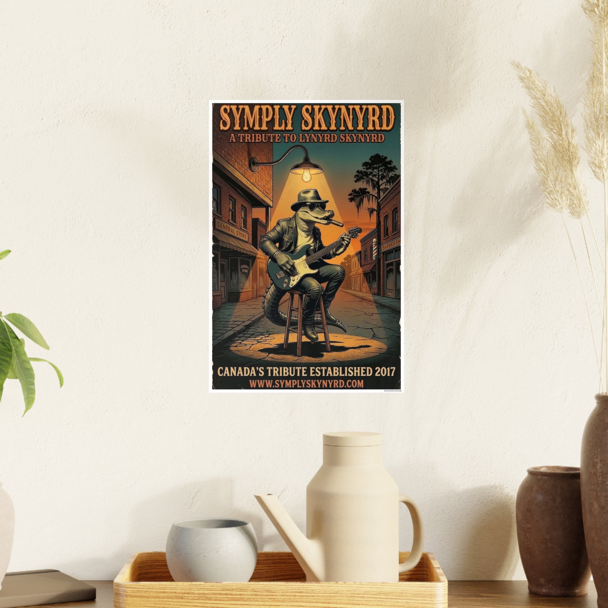 Bubba the Alligator — Symply Skynyrd Mascot Poster | Vintage Florida Southern Street Scene