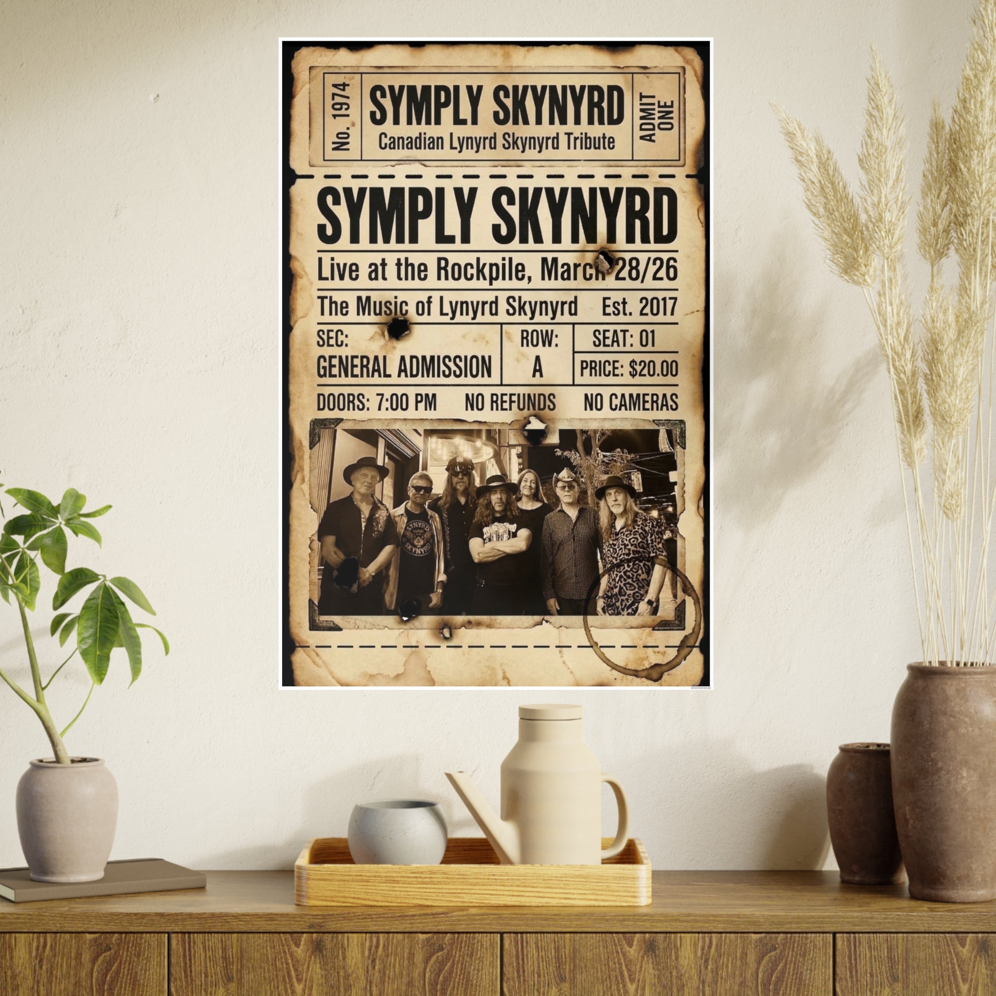 Symply Skynyrd Concert Poster — Vintage Southern Rock Gig Print