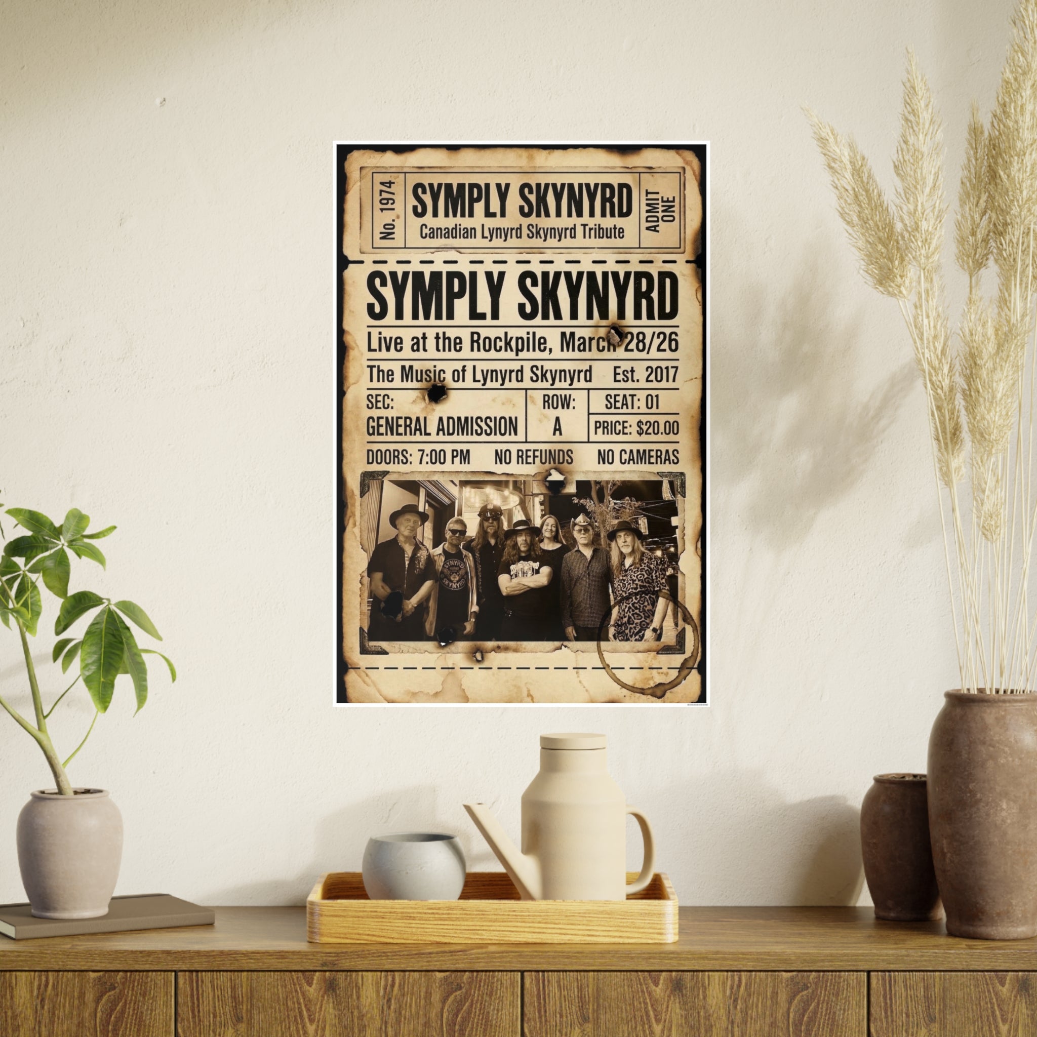 Symply Skynyrd Concert Poster — Vintage Southern Rock Gig Print