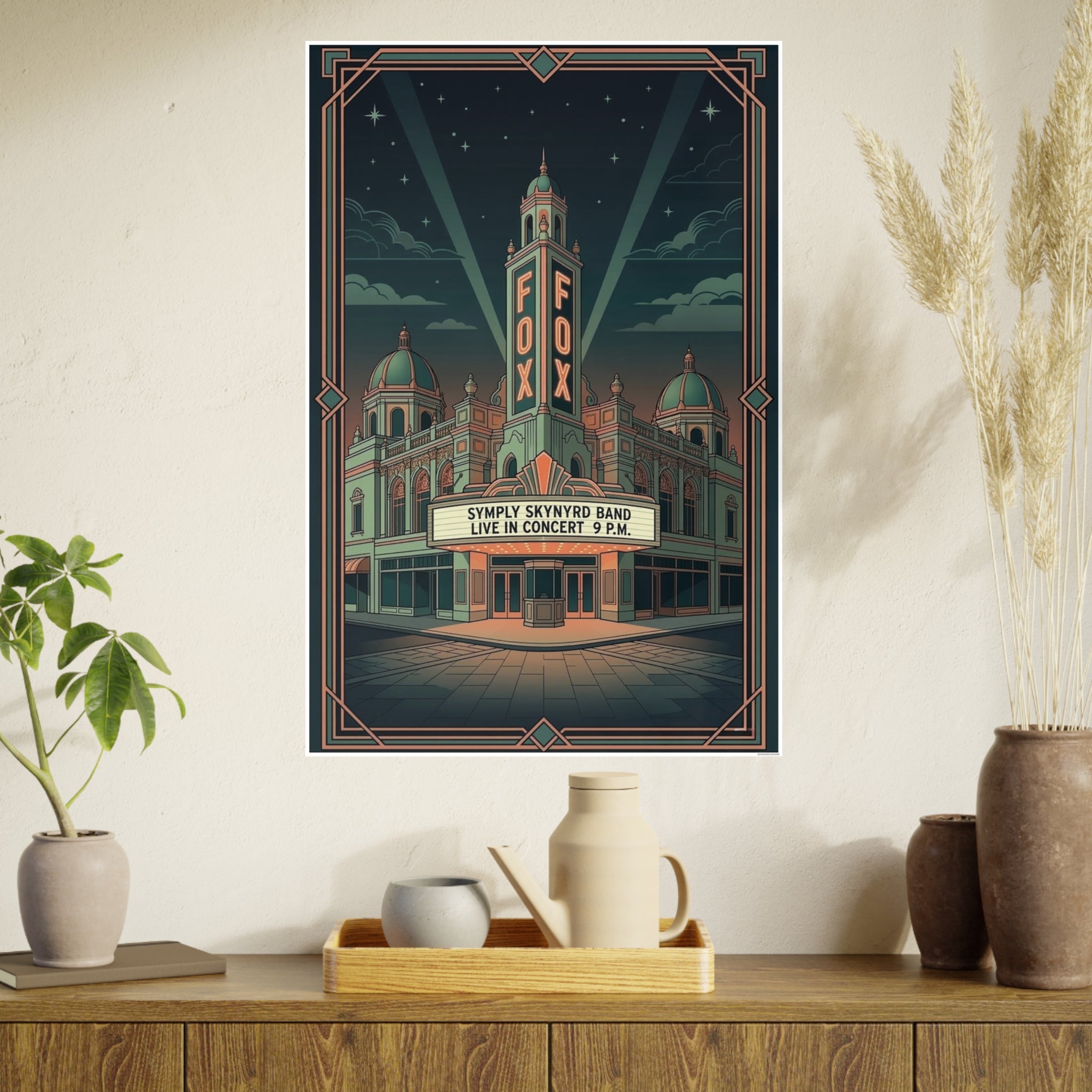 Symply Skynyrd Live at the Fox — Vintage Art Deco Theatre Poster