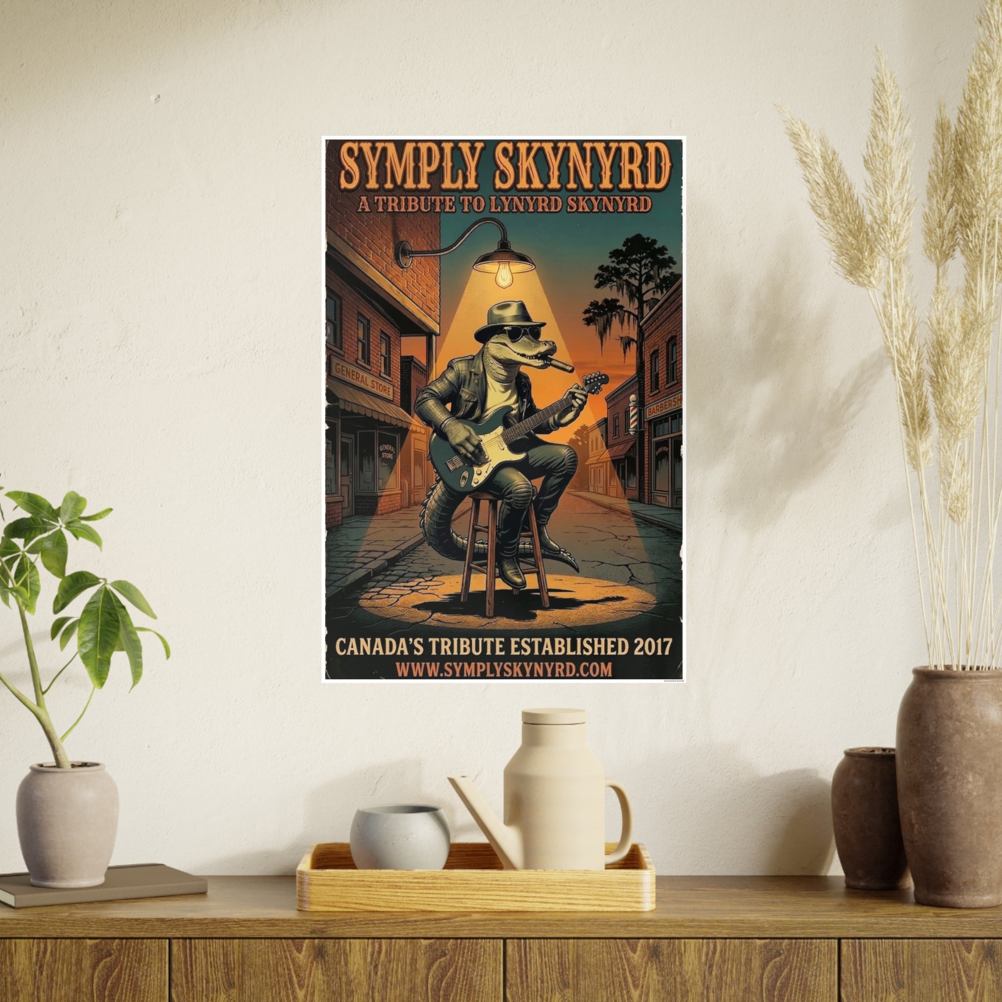 Bubba the Alligator — Symply Skynyrd Mascot Poster | Vintage Florida Southern Street Scene