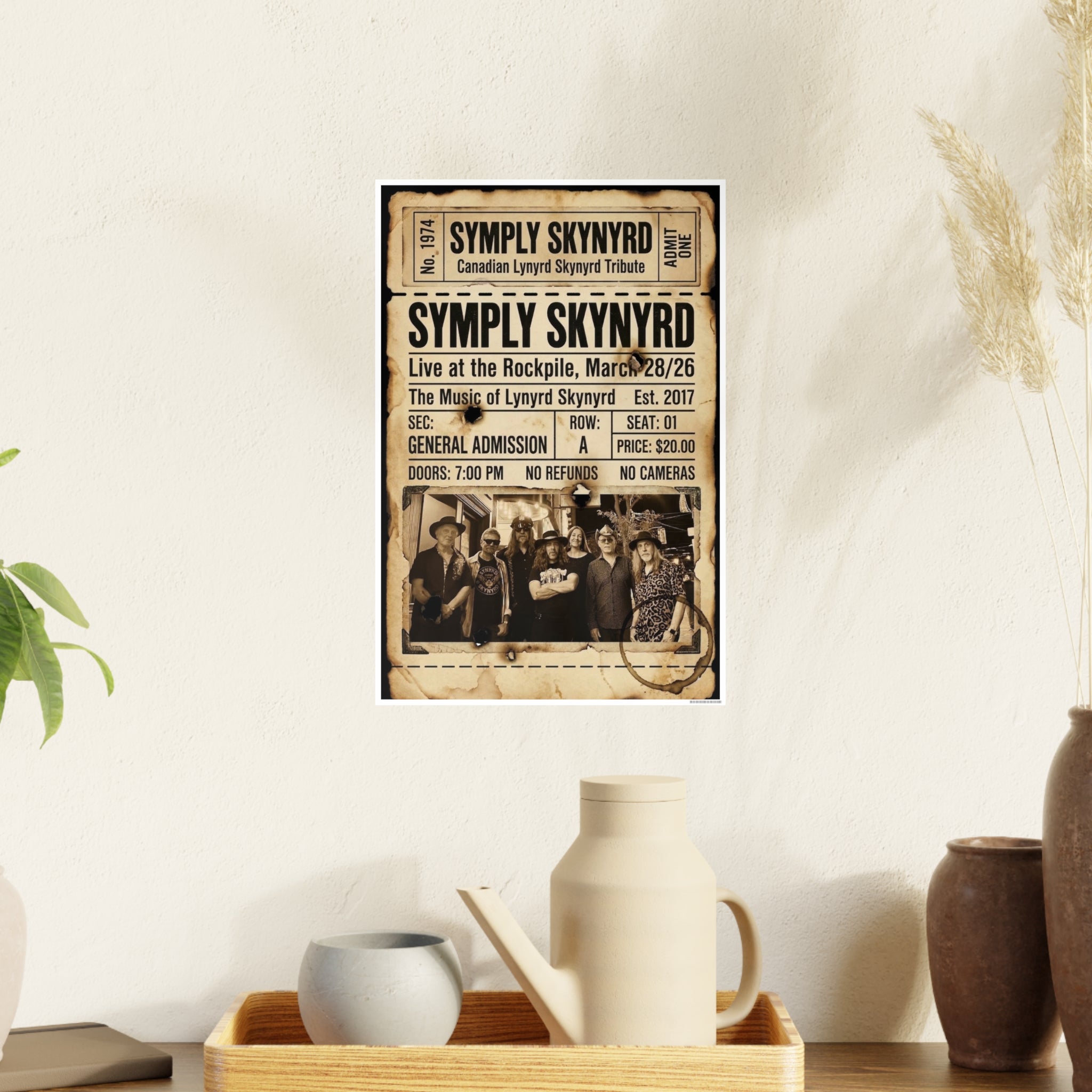Symply Skynyrd Concert Poster — Vintage Southern Rock Gig Print