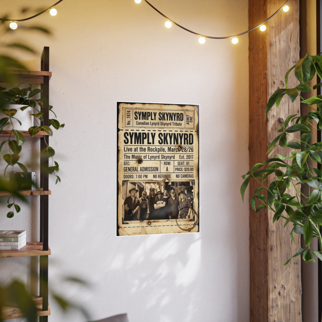 Symply Skynyrd Concert Poster — Vintage Southern Rock Gig Print