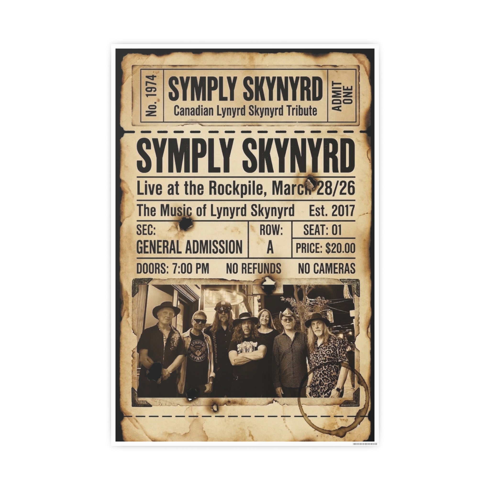 Symply Skynyrd Concert Poster — Vintage Southern Rock Gig Print