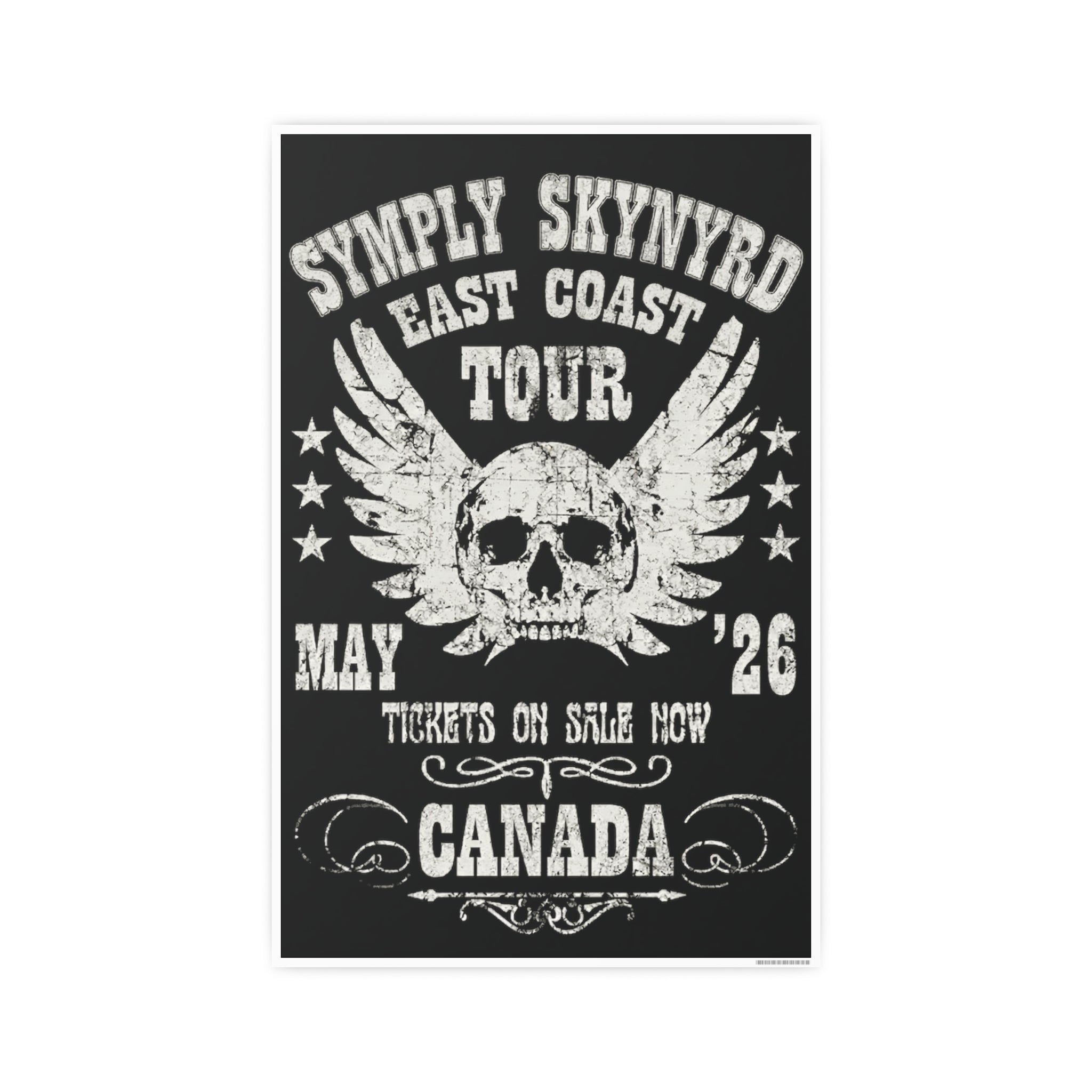 Southern Rock Skull Poster — Vintage Concert Art Print