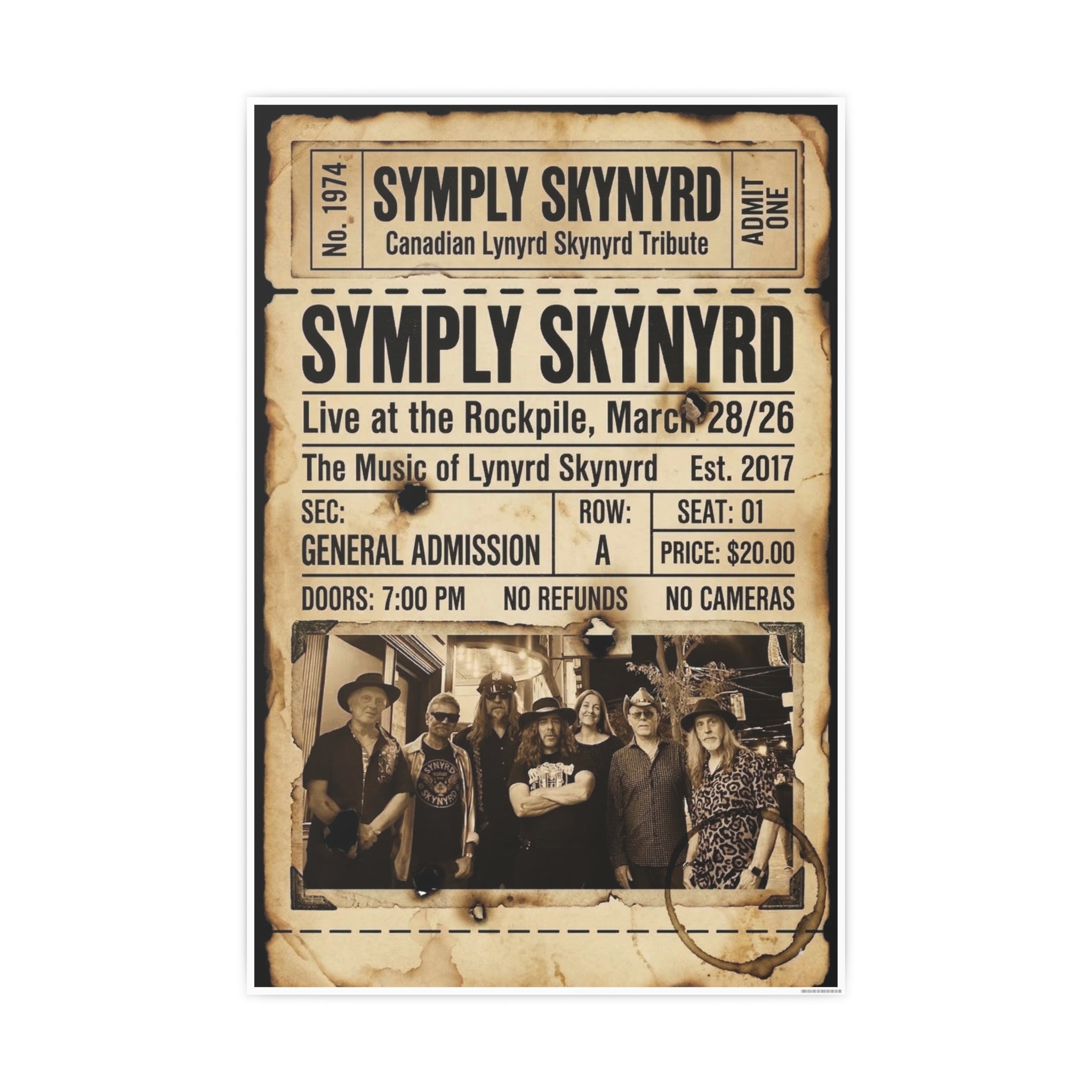 Symply Skynyrd Concert Poster — Vintage Southern Rock Gig Print